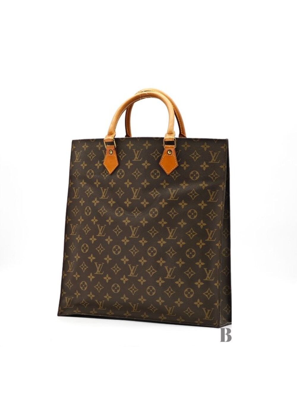 Louis Vuitton Sac Plat Handbag Vertical Tote Brown